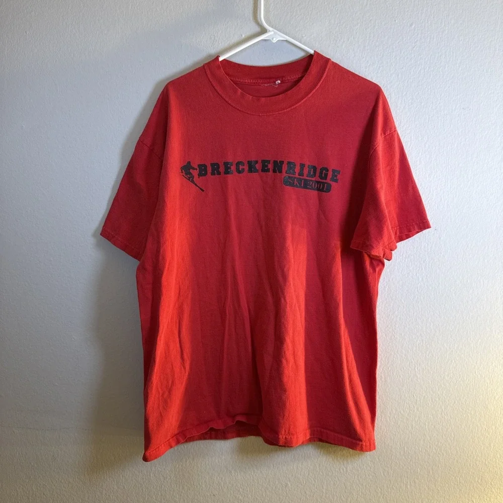 Vintage Breckenridge Shirt Ski CO Colorado Skiing‎ Red 2001 Tee L Large